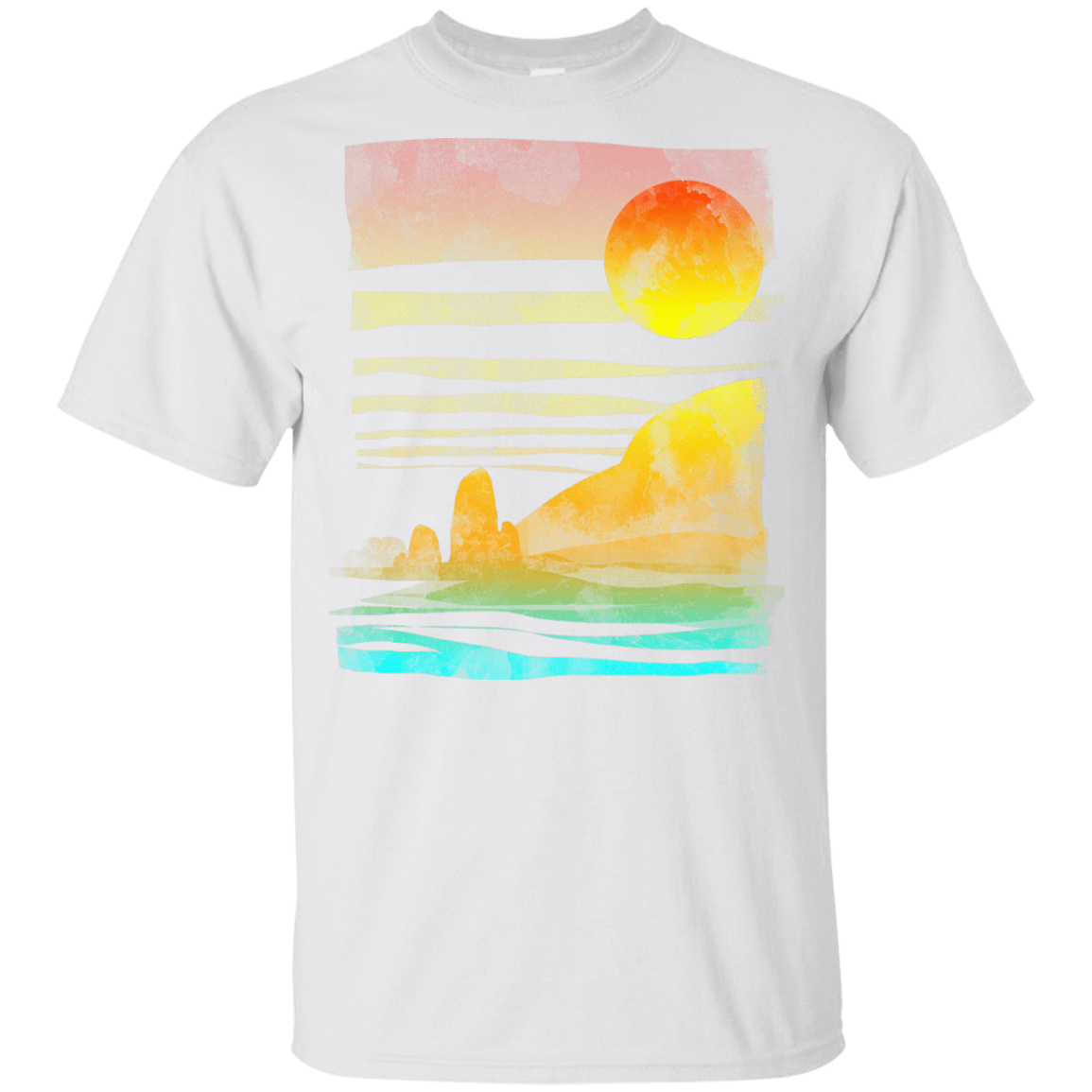 T-Shirts White / YXS Landscape Painted With Tea Youth T-Shirt