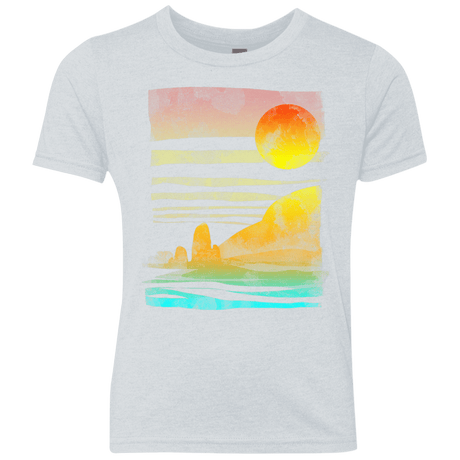 T-Shirts Heather White / YXS Landscape Painted With Tea Youth Triblend T-Shirt
