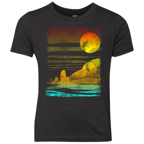 T-Shirts Vintage Black / YXS Landscape Painted With Tea Youth Triblend T-Shirt