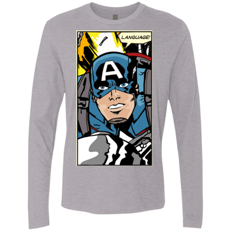 T-Shirts Heather Grey / S Language Men's Premium Long Sleeve