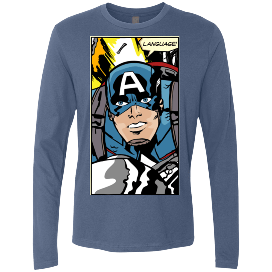 T-Shirts Indigo / S Language Men's Premium Long Sleeve