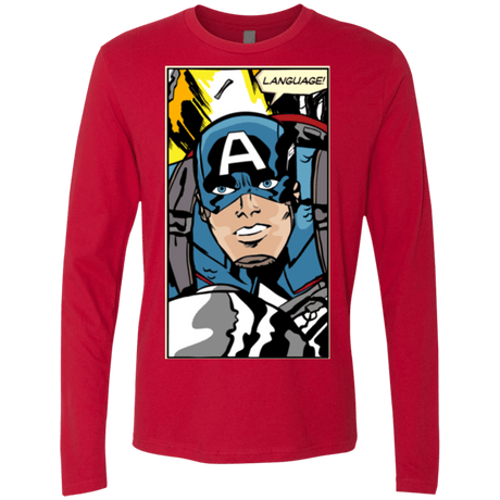T-Shirts Red / S Language Men's Premium Long Sleeve