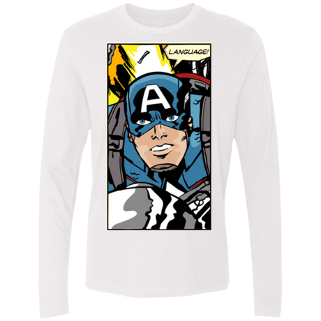T-Shirts White / S Language Men's Premium Long Sleeve