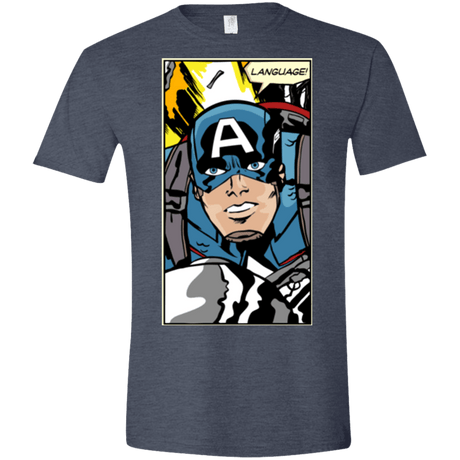 T-Shirts Heather Navy / S Language Men's Semi-Fitted Softstyle