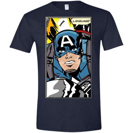 T-Shirts Navy / X-Small Language Men's Semi-Fitted Softstyle