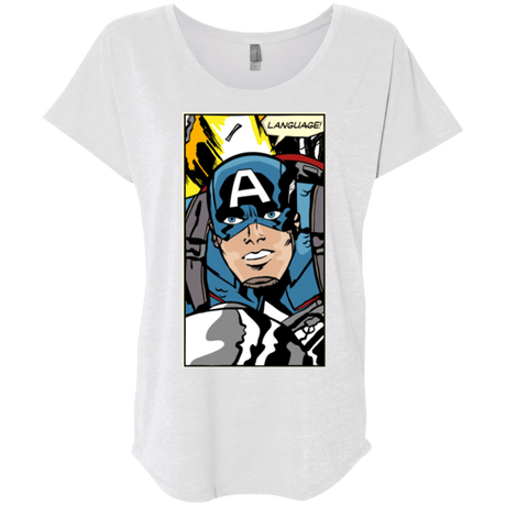 T-Shirts Heather White / X-Small Language Triblend Dolman Sleeve