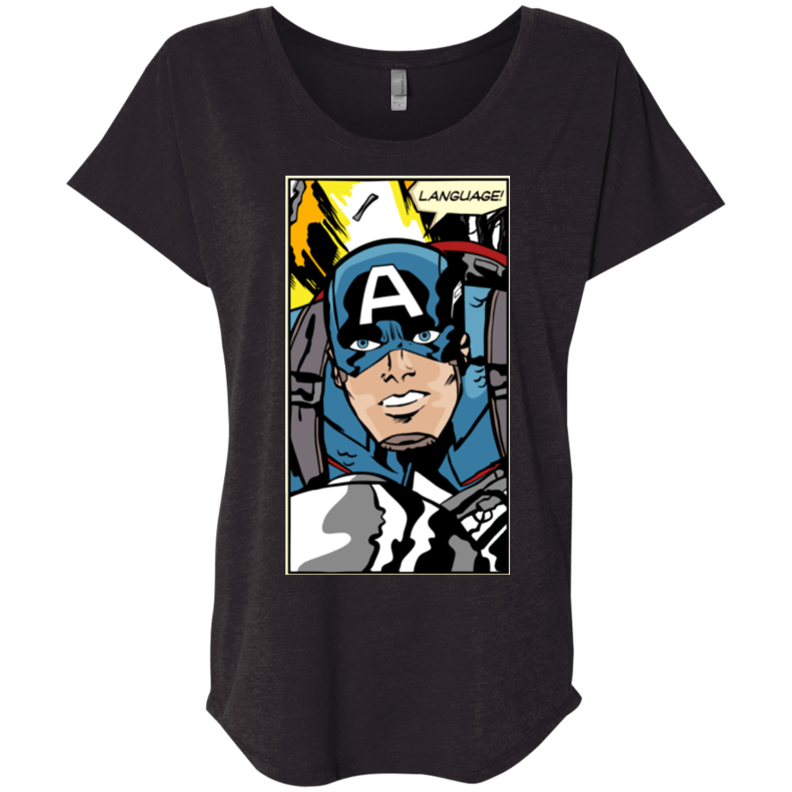 T-Shirts Vintage Black / X-Small Language Triblend Dolman Sleeve