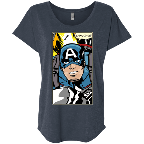 T-Shirts Vintage Navy / X-Small Language Triblend Dolman Sleeve