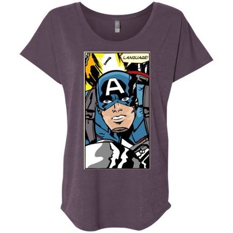 T-Shirts Vintage Purple / X-Small Language Triblend Dolman Sleeve