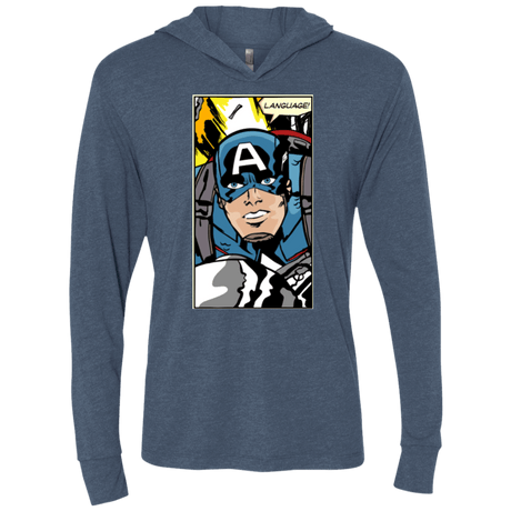 T-Shirts Indigo / X-Small Language Triblend Long Sleeve Hoodie Tee