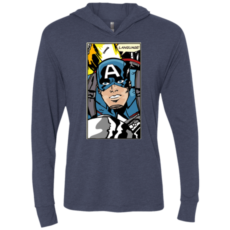 T-Shirts Vintage Navy / X-Small Language Triblend Long Sleeve Hoodie Tee