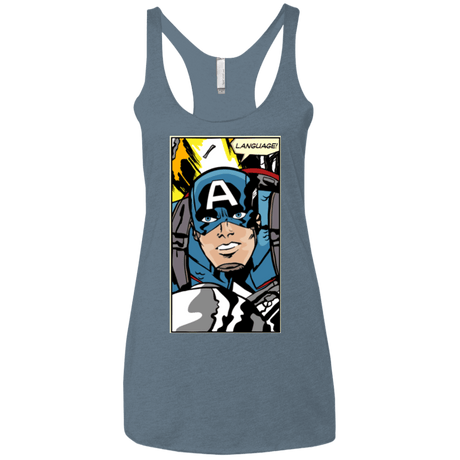 T-Shirts Indigo / X-Small Language Women's Triblend Racerback Tank