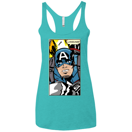 T-Shirts Tahiti Blue / X-Small Language Women's Triblend Racerback Tank