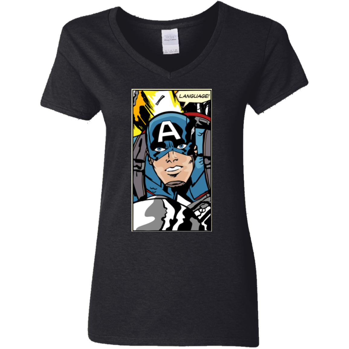 T-Shirts Black / S Language Women's V-Neck T-Shirt