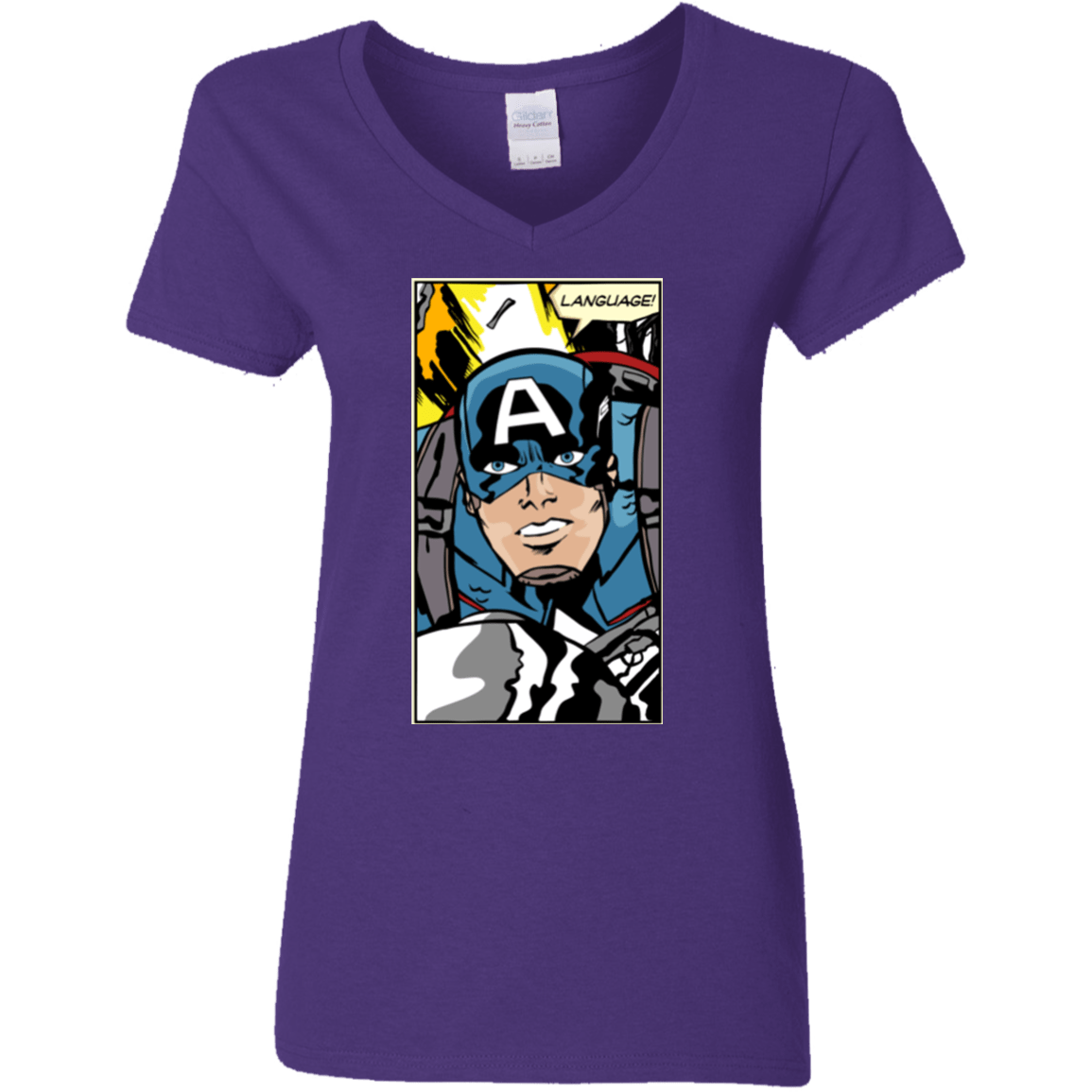 T-Shirts Purple / S Language Women's V-Neck T-Shirt