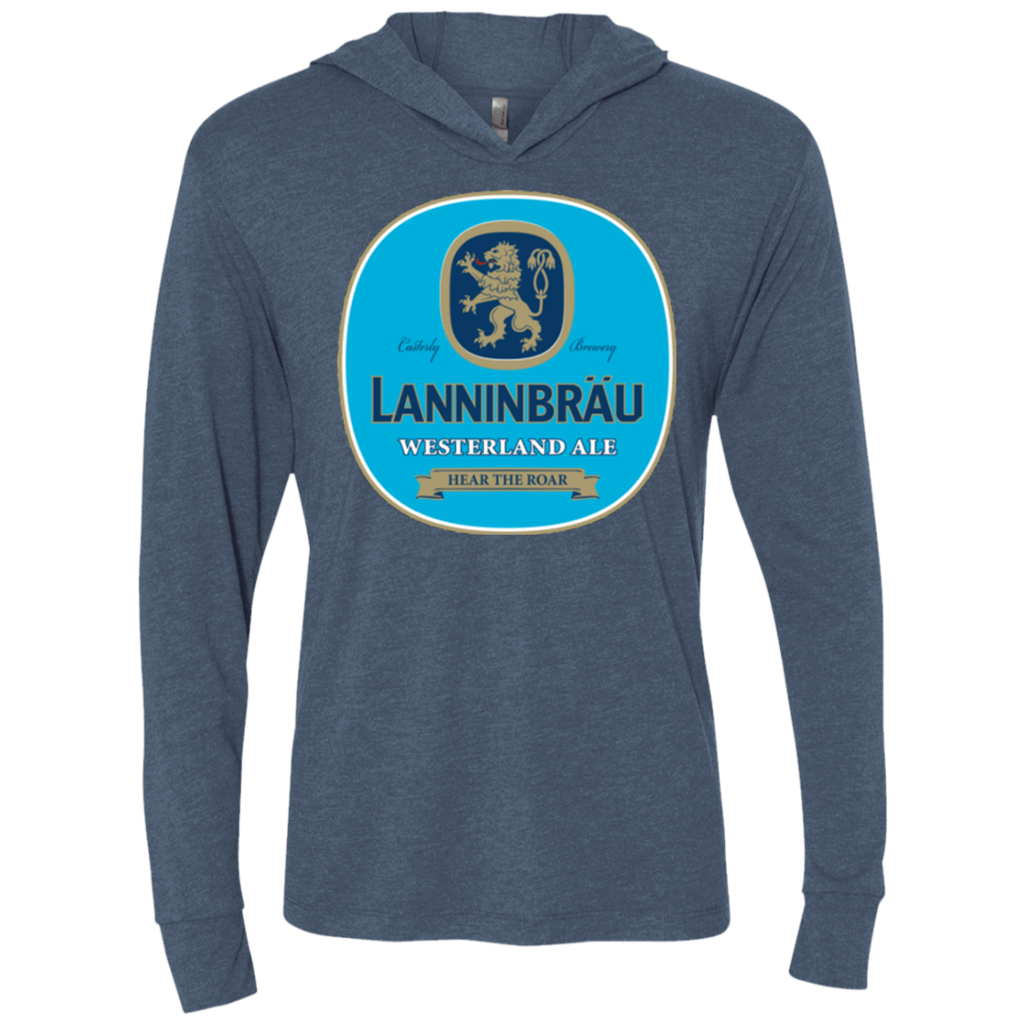 T-Shirts Indigo / X-Small Lanninbrau Triblend Long Sleeve Hoodie Tee