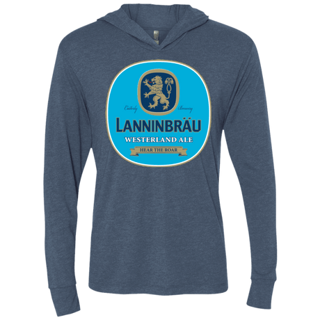 T-Shirts Indigo / X-Small Lanninbrau Triblend Long Sleeve Hoodie Tee