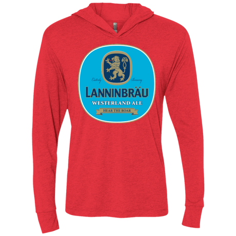 T-Shirts Vintage Red / X-Small Lanninbrau Triblend Long Sleeve Hoodie Tee