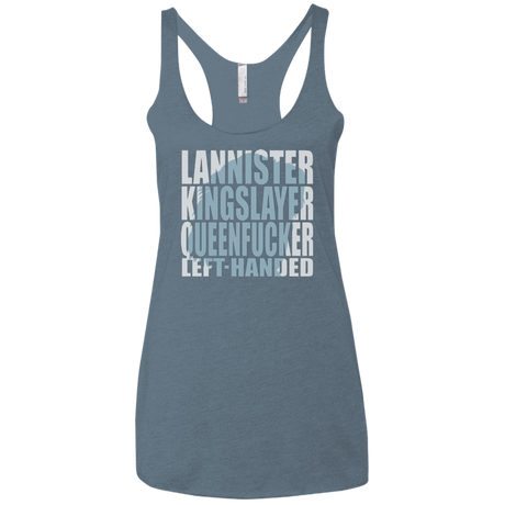 T-Shirts Indigo / X-Small Lannister Left Handed Women's Triblend Racerback Tank