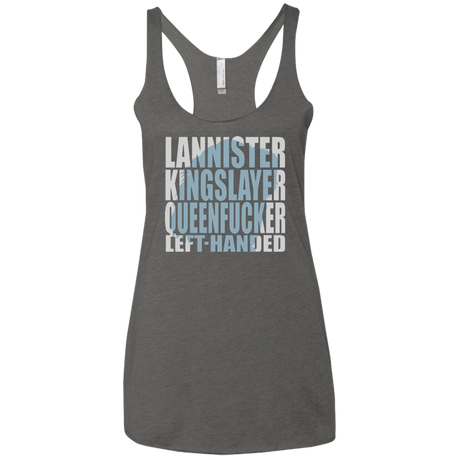 T-Shirts Premium Heather / X-Small Lannister Left Handed Women's Triblend Racerback Tank