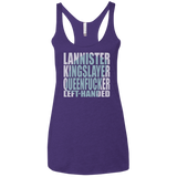 T-Shirts Purple / X-Small Lannister Left Handed Women's Triblend Racerback Tank