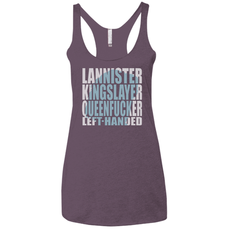 T-Shirts Vintage Purple / X-Small Lannister Left Handed Women's Triblend Racerback Tank