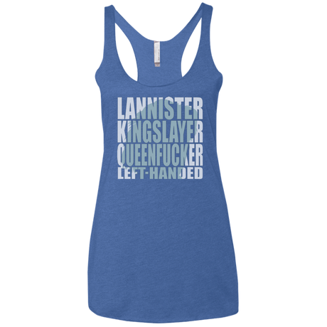 T-Shirts Vintage Royal / X-Small Lannister Left Handed Women's Triblend Racerback Tank