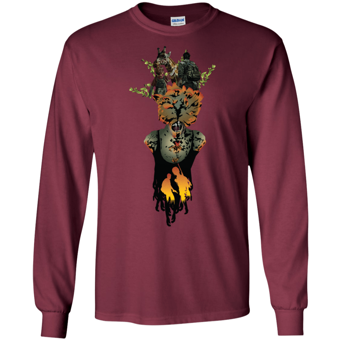 T-Shirts Maroon / S Last of Us Men's Long Sleeve T-Shirt