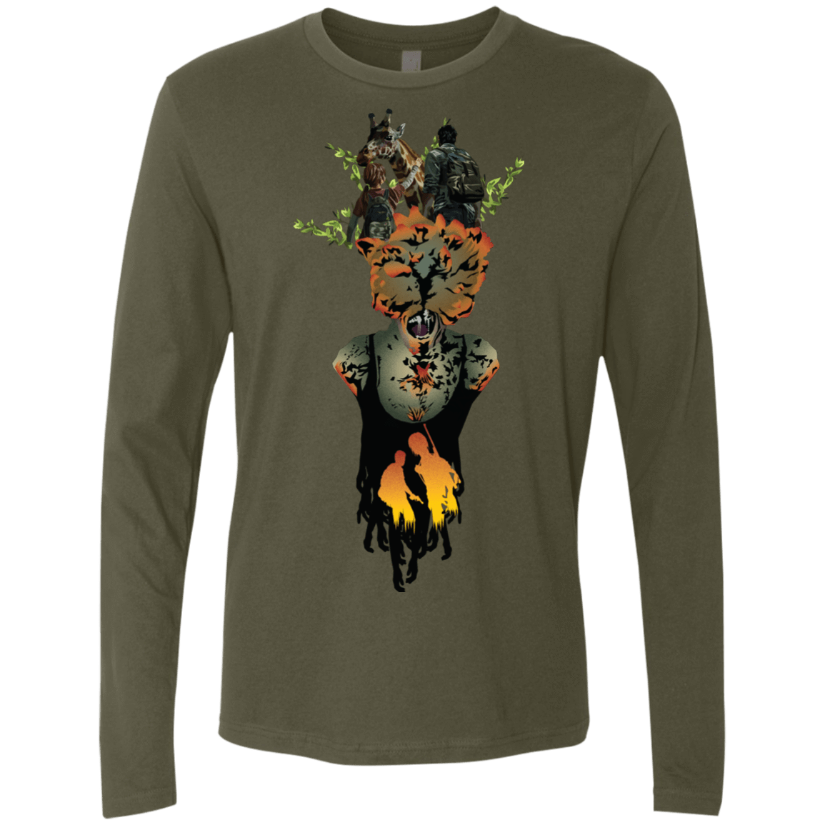 T-Shirts Military Green / S Last of Us Men's Premium Long Sleeve