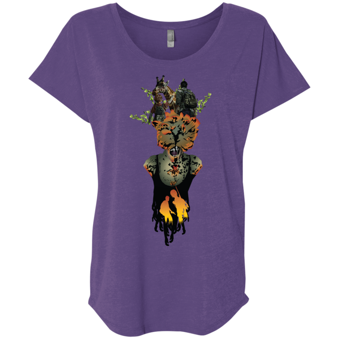T-Shirts Purple Rush / X-Small Last of Us Triblend Dolman Sleeve