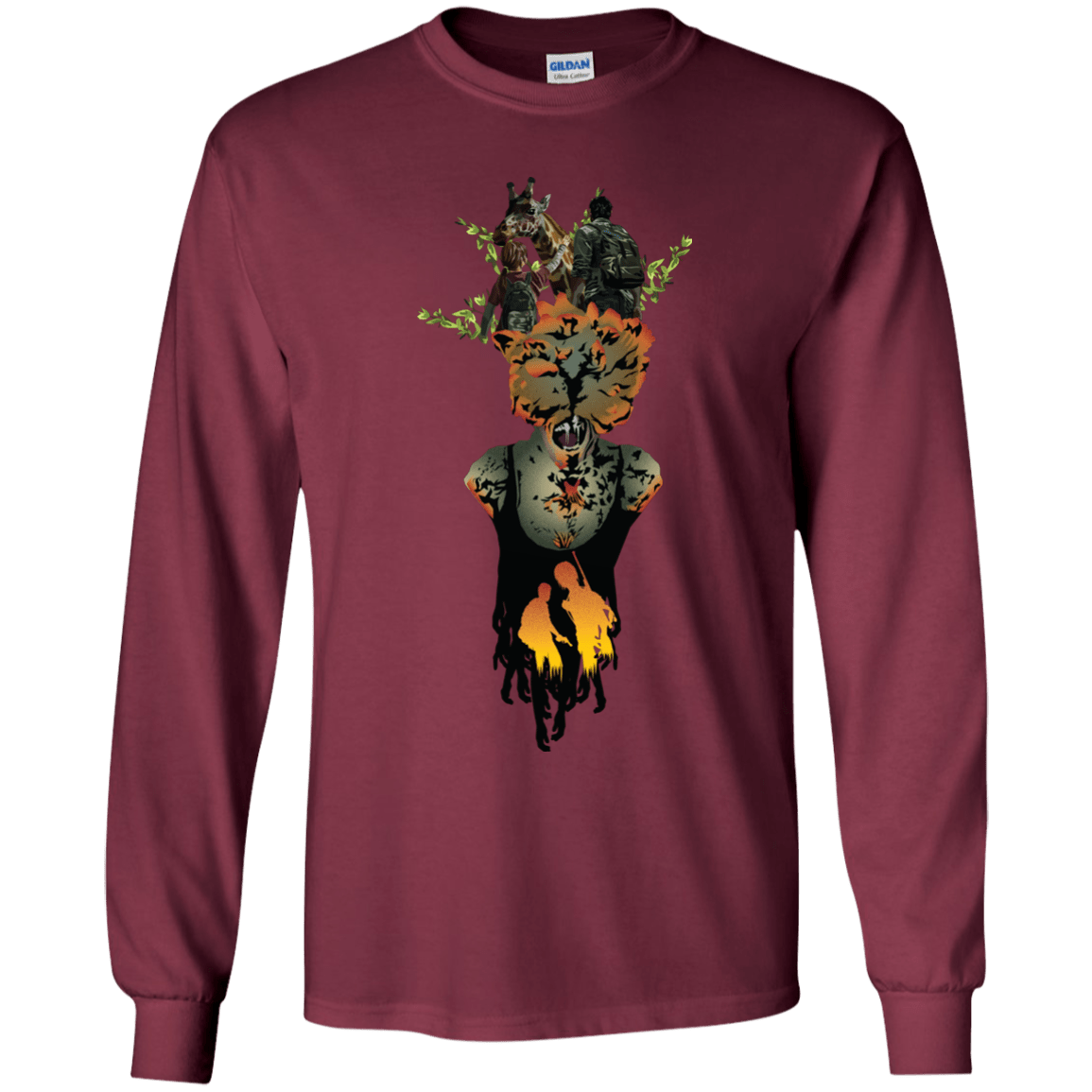 T-Shirts Maroon / YS Last of Us Youth Long Sleeve T-Shirt