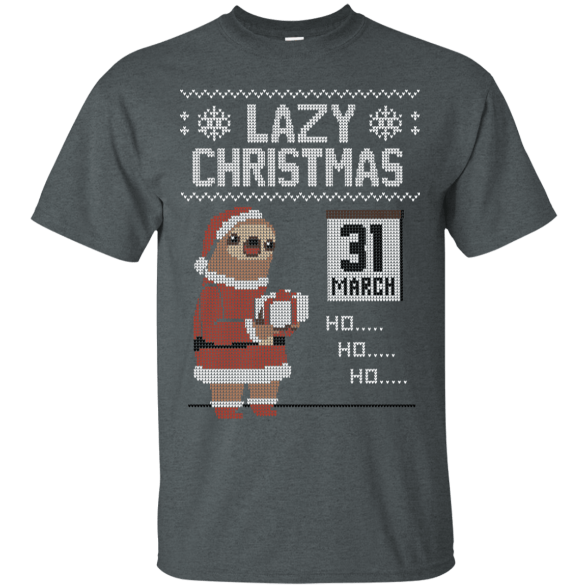 T-Shirts Dark Heather / S Lazy Christmas T-Shirt