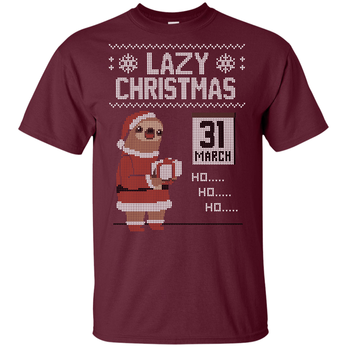 T-Shirts Maroon / YXS Lazy Christmas Youth T-Shirt