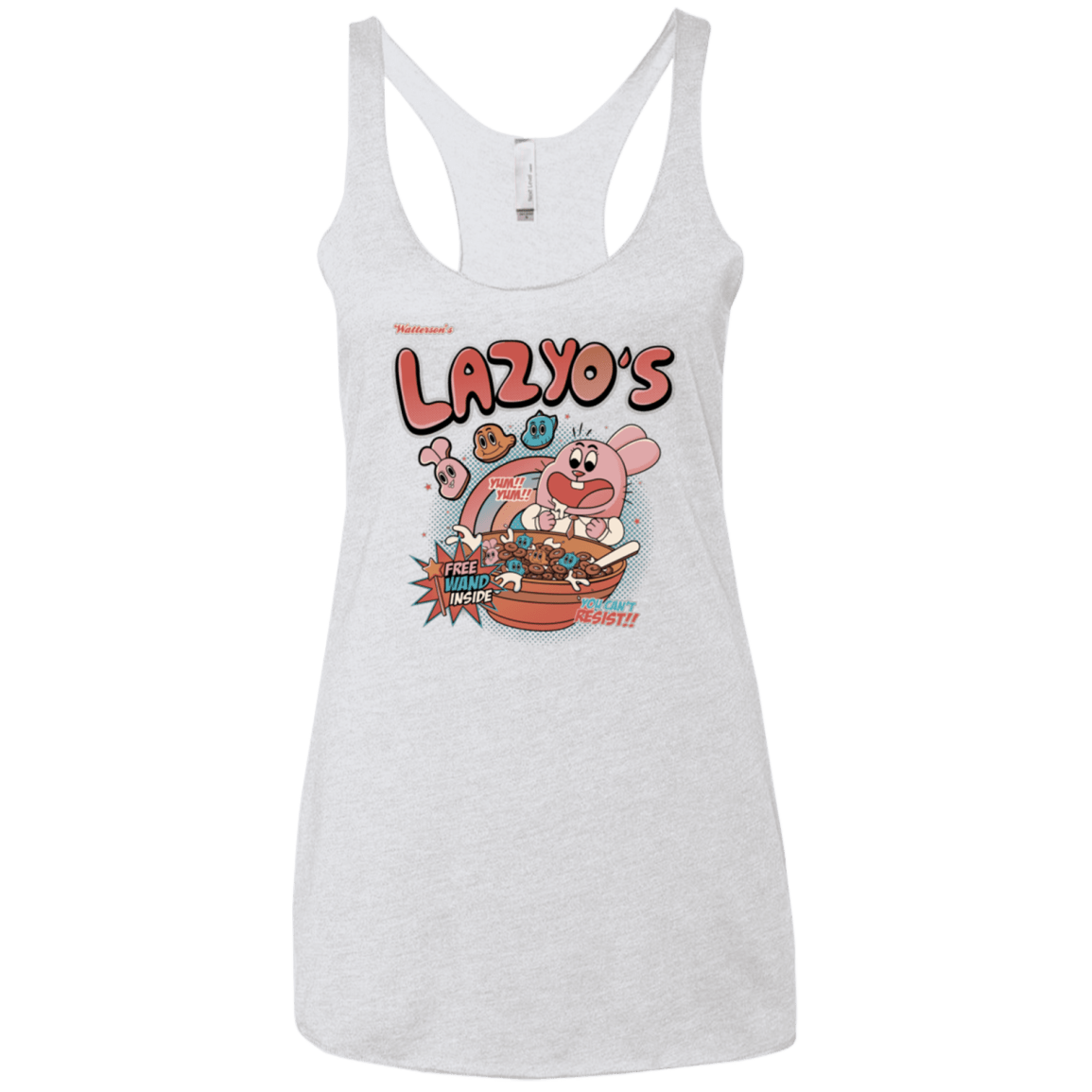 T-Shirts Heather White / X-Small Lazyo's Women's Triblend Racerback Tank