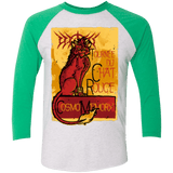 T-Shirts Heather White/Envy / X-Small LE CHAT ROUGE Triblend 3/4 Sleeve
