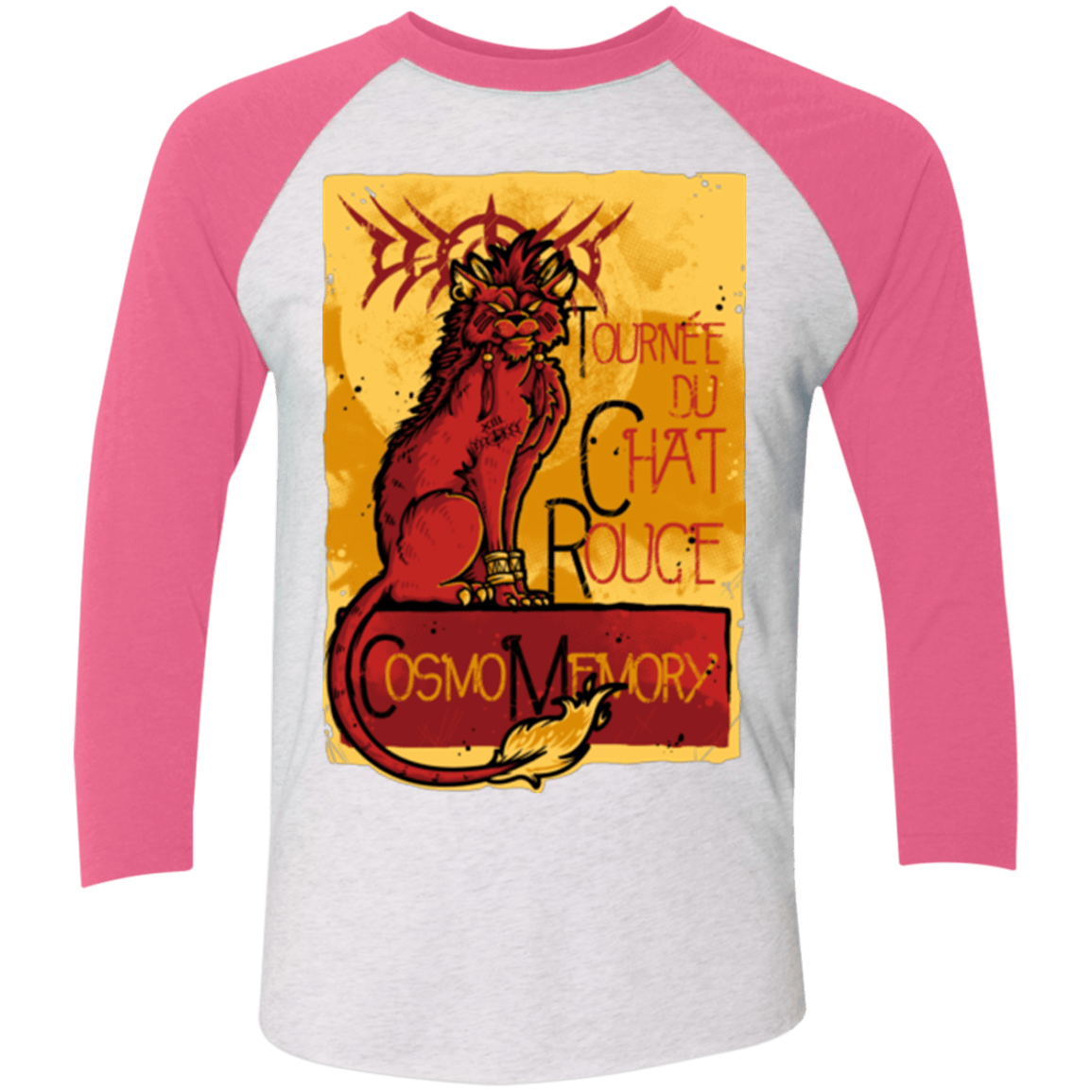 T-Shirts Heather White/Vintage Pink / X-Small LE CHAT ROUGE Triblend 3/4 Sleeve