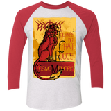 T-Shirts Heather White/Vintage Red / X-Small LE CHAT ROUGE Triblend 3/4 Sleeve
