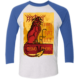 T-Shirts Heather White/Vintage Royal / X-Small LE CHAT ROUGE Triblend 3/4 Sleeve