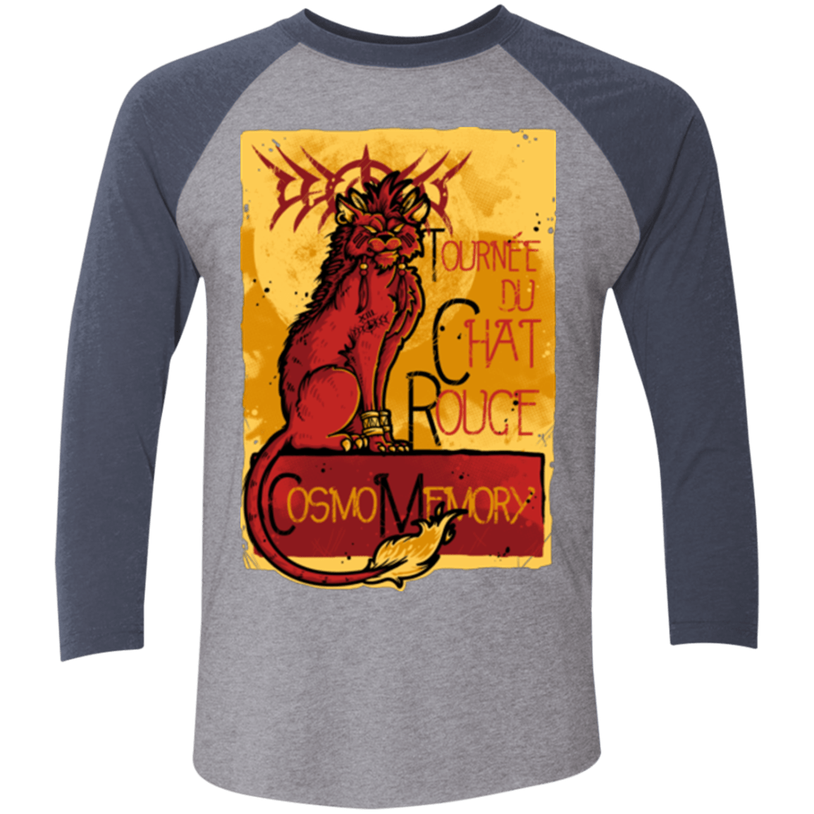T-Shirts Premium Heather/ Vintage Navy / X-Small LE CHAT ROUGE Triblend 3/4 Sleeve