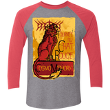 T-Shirts Premium Heather/ Vintage Red / X-Small LE CHAT ROUGE Triblend 3/4 Sleeve
