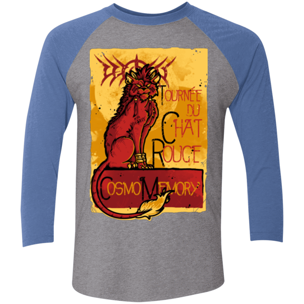 T-Shirts Premium Heather/ Vintage Royal / X-Small LE CHAT ROUGE Triblend 3/4 Sleeve