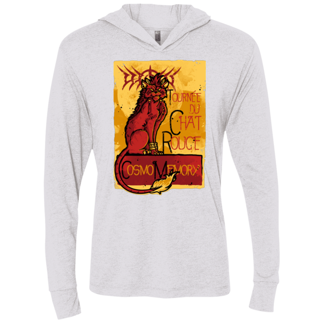 T-Shirts Heather White / X-Small LE CHAT ROUGE Triblend Long Sleeve Hoodie Tee