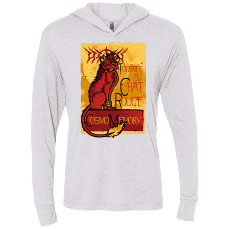 T-Shirts Heather White / X-Small LE CHAT ROUGE Triblend Long Sleeve Hoodie Tee