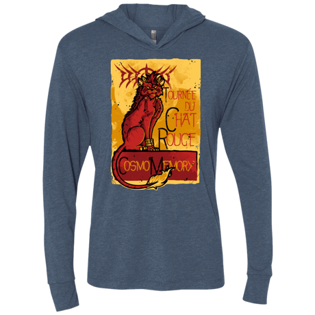 T-Shirts Indigo / X-Small LE CHAT ROUGE Triblend Long Sleeve Hoodie Tee