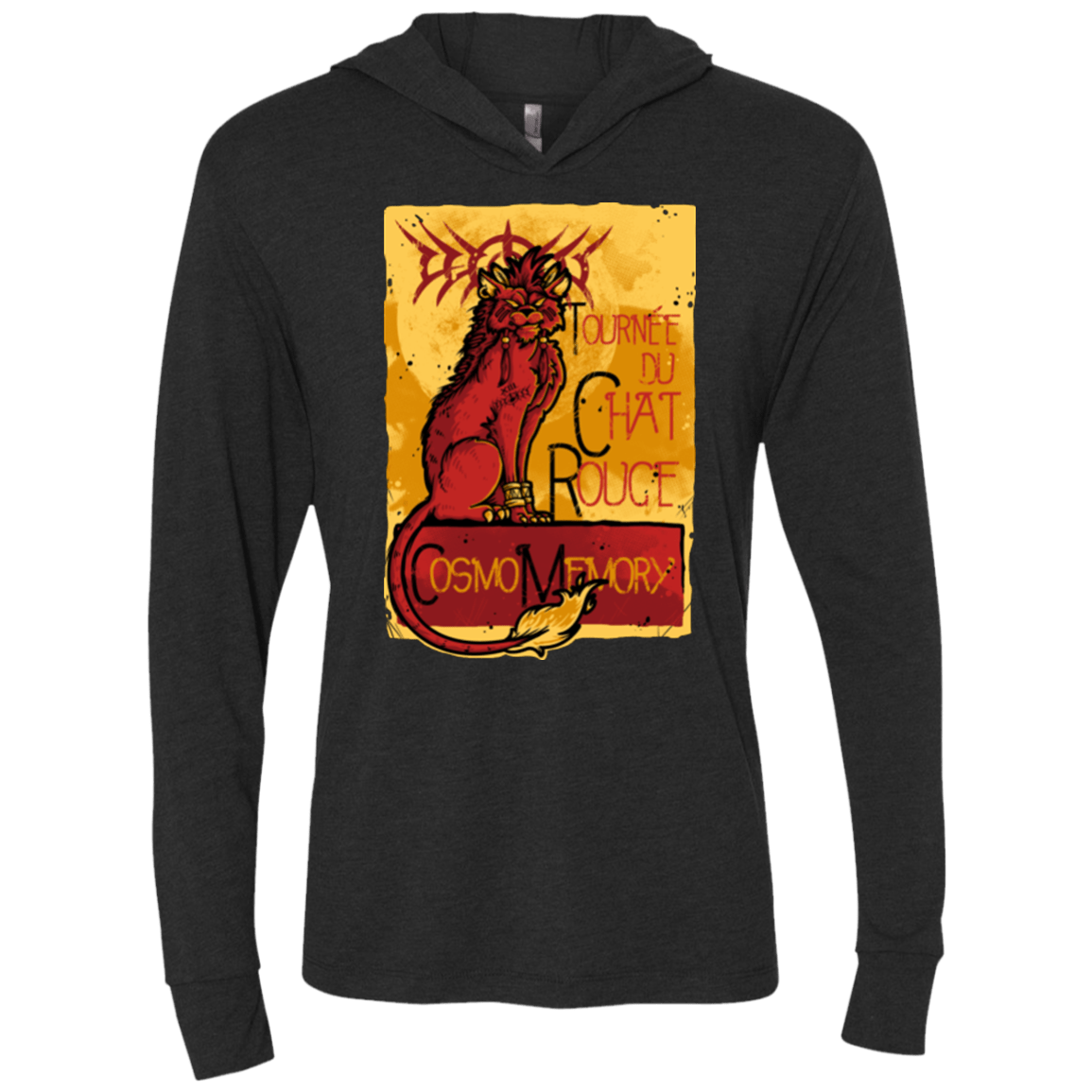 T-Shirts Vintage Black / X-Small LE CHAT ROUGE Triblend Long Sleeve Hoodie Tee