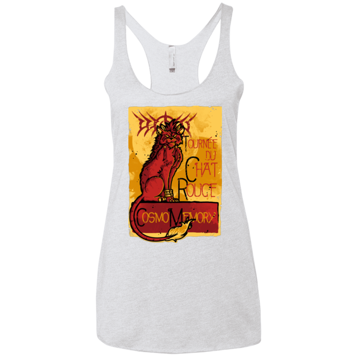 T-Shirts Heather White / X-Small LE CHAT ROUGE Women's Triblend Racerback Tank