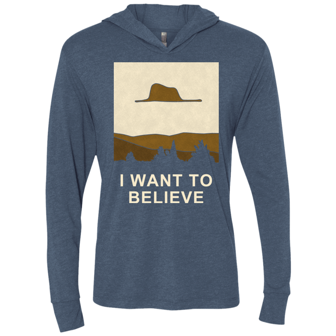 T-Shirts Indigo / X-Small Le petit believer Triblend Long Sleeve Hoodie Tee
