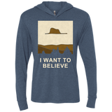 T-Shirts Indigo / X-Small Le petit believer Triblend Long Sleeve Hoodie Tee