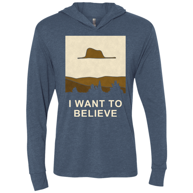 T-Shirts Indigo / X-Small Le petit believer Triblend Long Sleeve Hoodie Tee