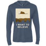 T-Shirts Indigo / X-Small Le Petit Believer Triblend Long Sleeve Hoodie Tee